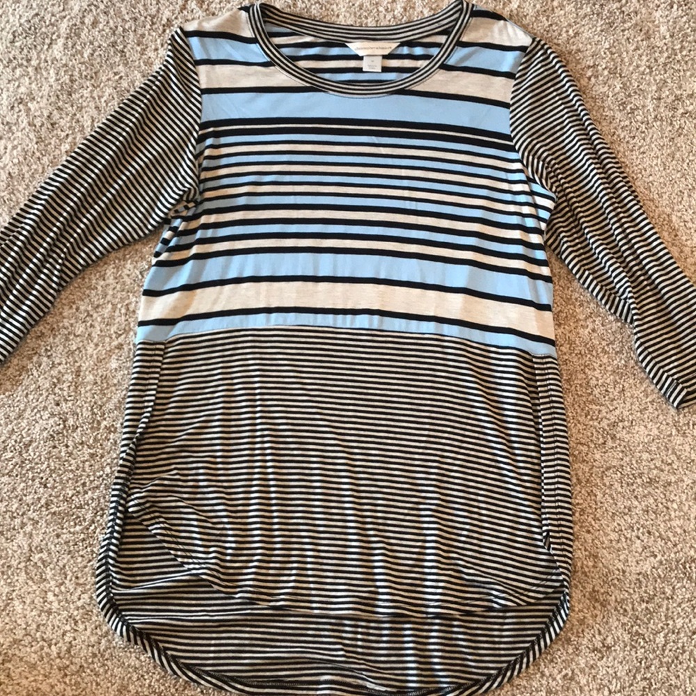 Christopher & Banks 3/4 striped top